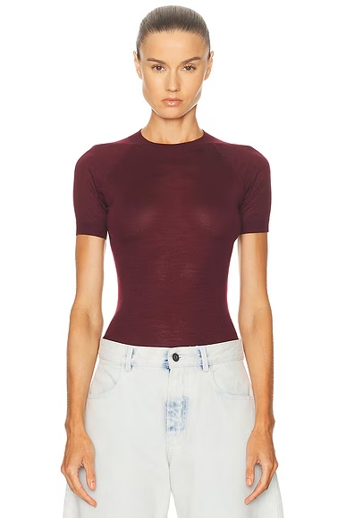 Wool T-Shirt Aubergine