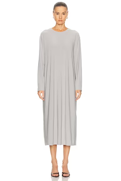 Oversized Long Sleeve Midcalf Dress Grey