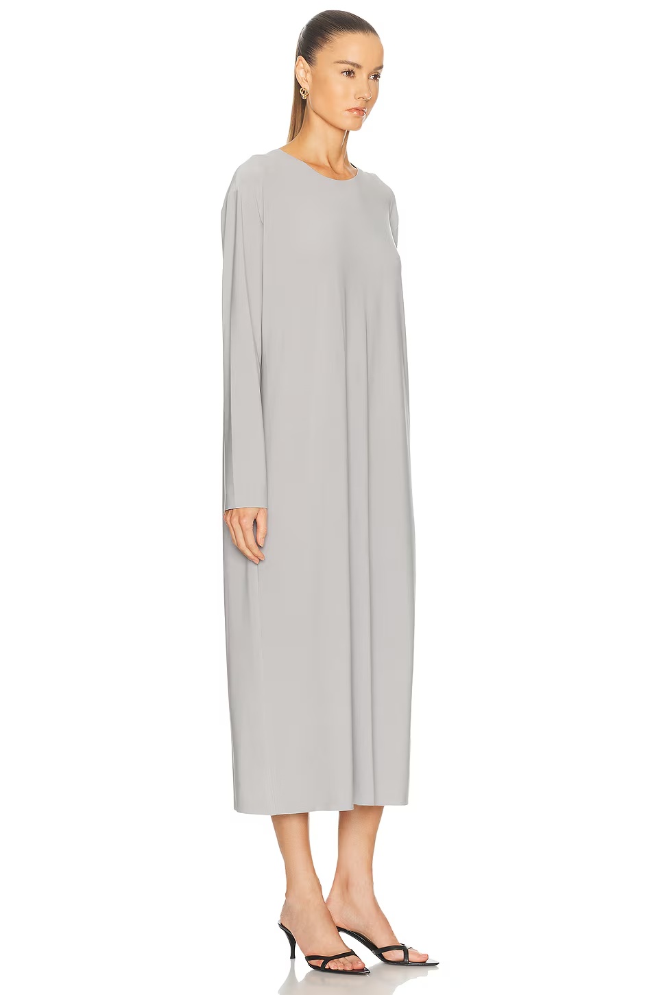 Oversized Long Sleeve Midcalf Dress Grey