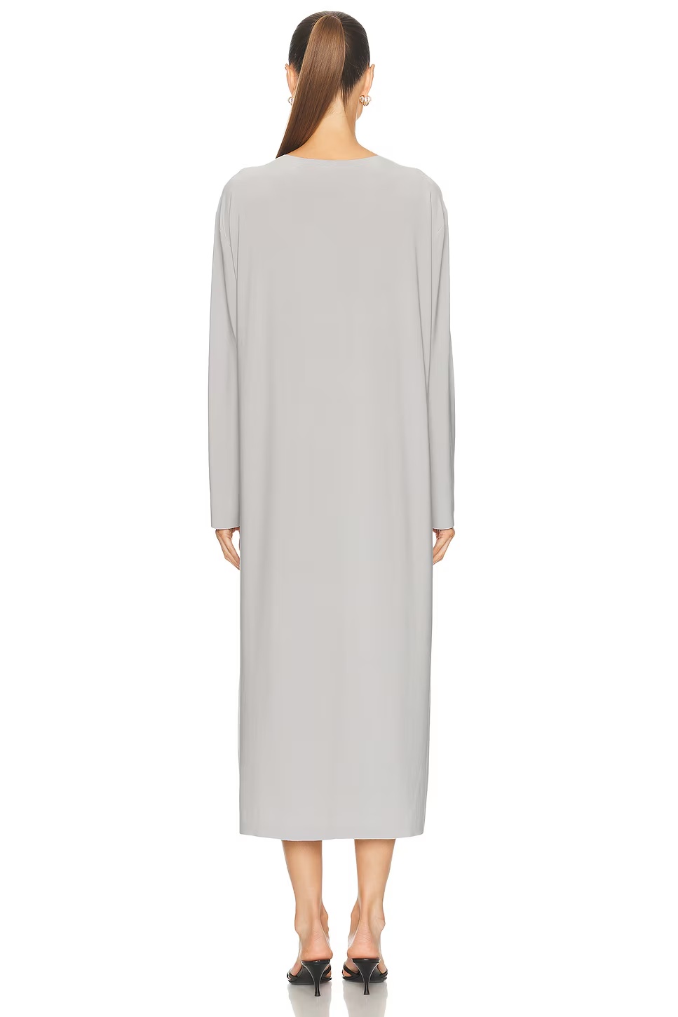 Oversized Long Sleeve Midcalf Dress Grey