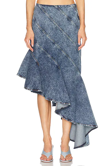 ALAΪA Spiral Skirt Bleu Neige