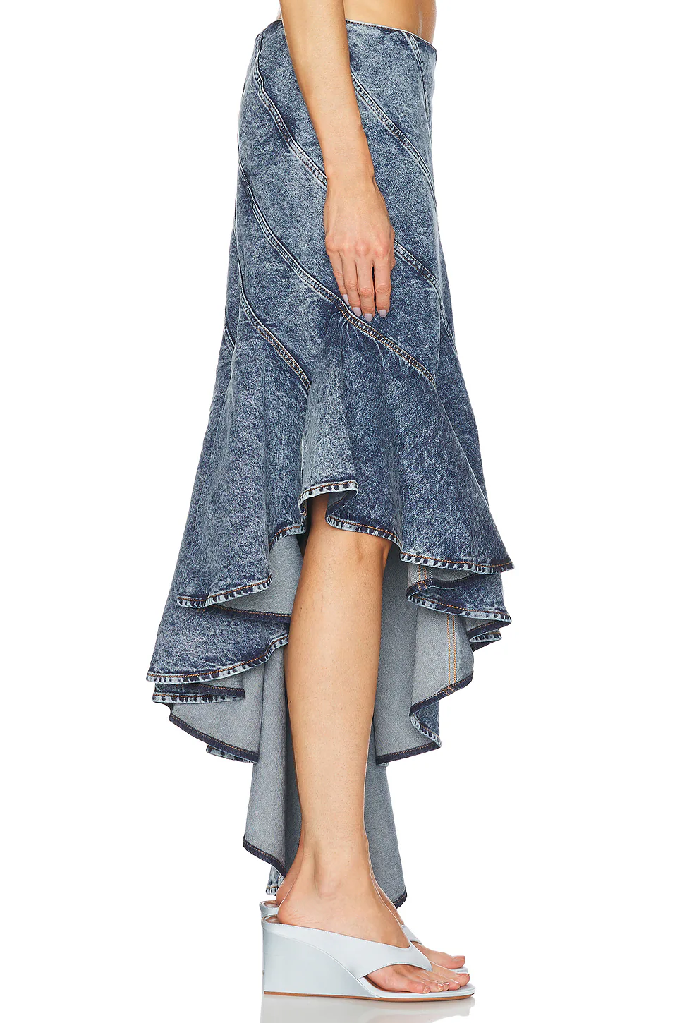 ALAΪA Spiral Skirt Bleu Neige