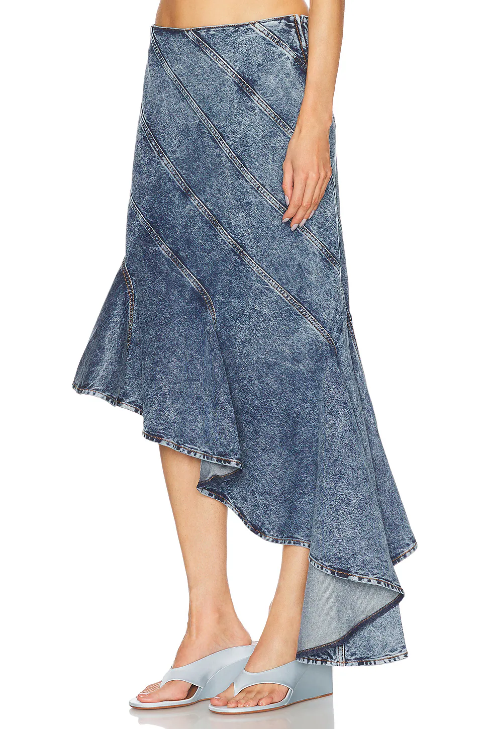 ALAΪA Spiral Skirt Bleu Neige