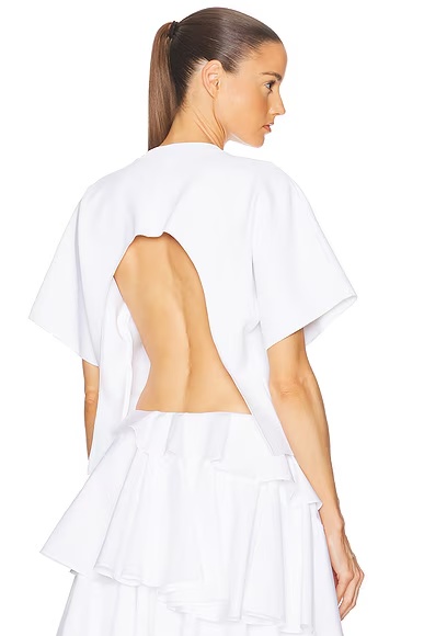 ALAΪA Open Back Tee Blanc