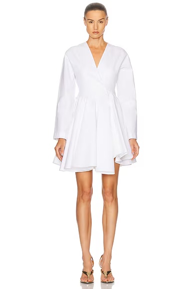 Asymmetrical Belt Dress Blanc