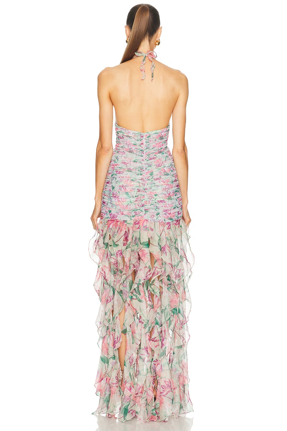 Honey Flower Plunge Dress Green
