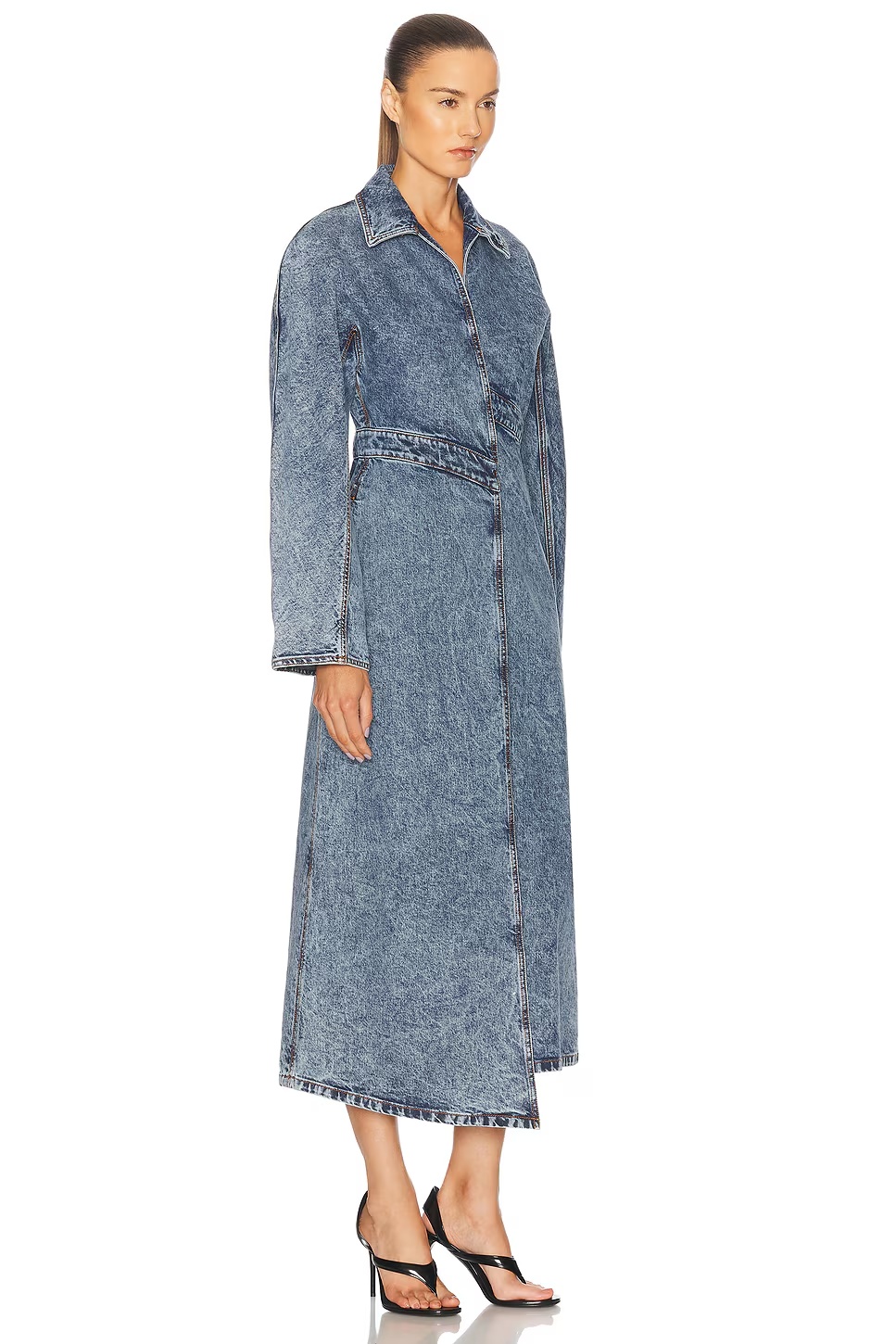 Spiral Trench Coat Bleu Neige