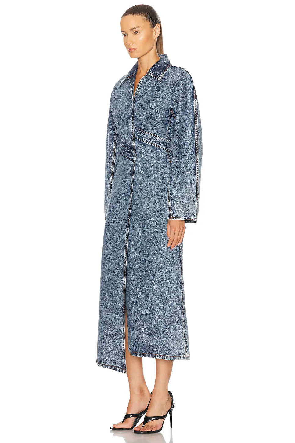 Spiral Trench Coat Bleu Neige