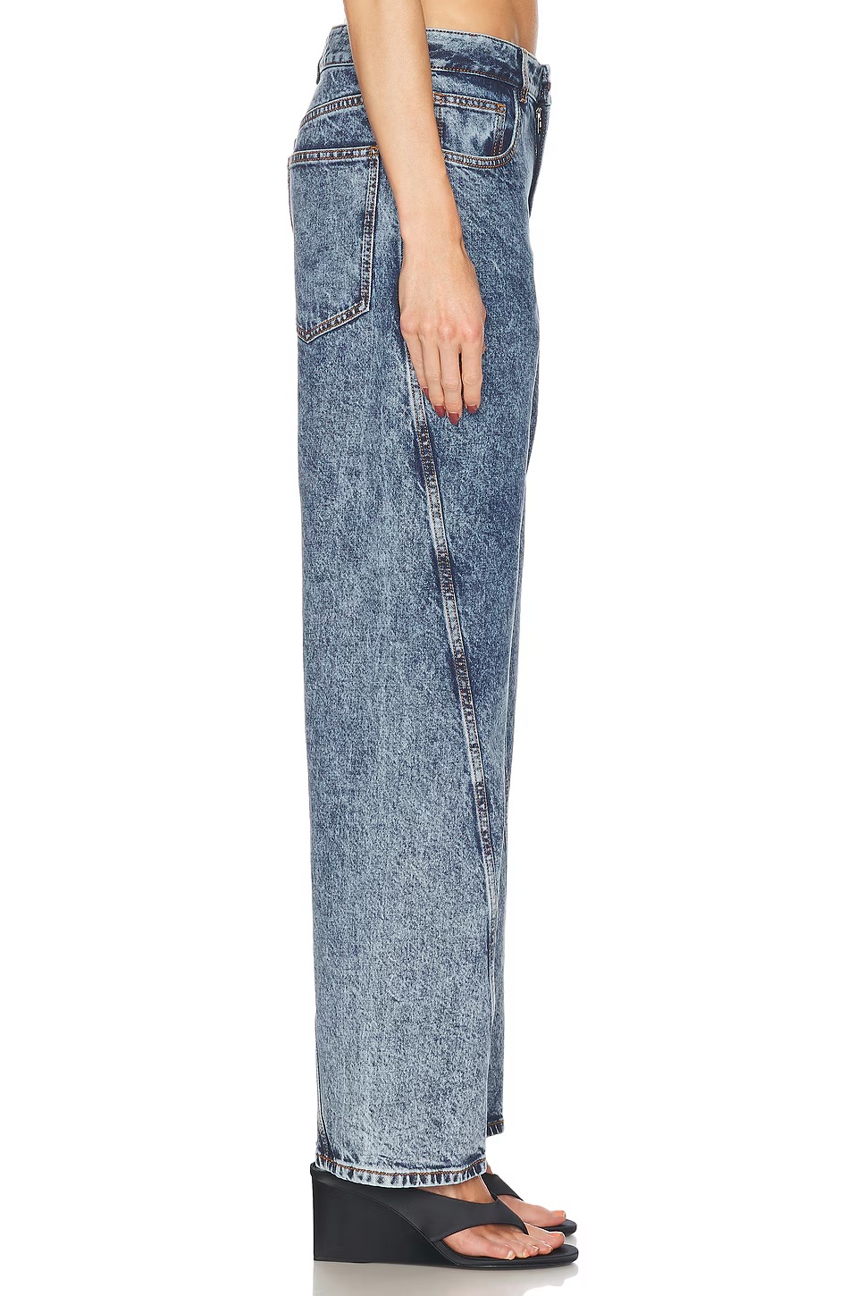Twisted Wide Leg Jeans Bleu Neige
