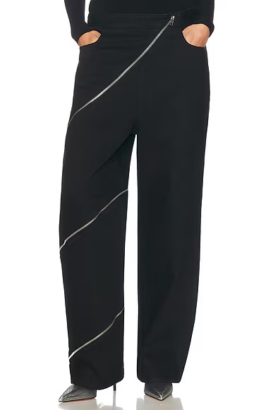 Spiral Wide Leg Jeans Noir