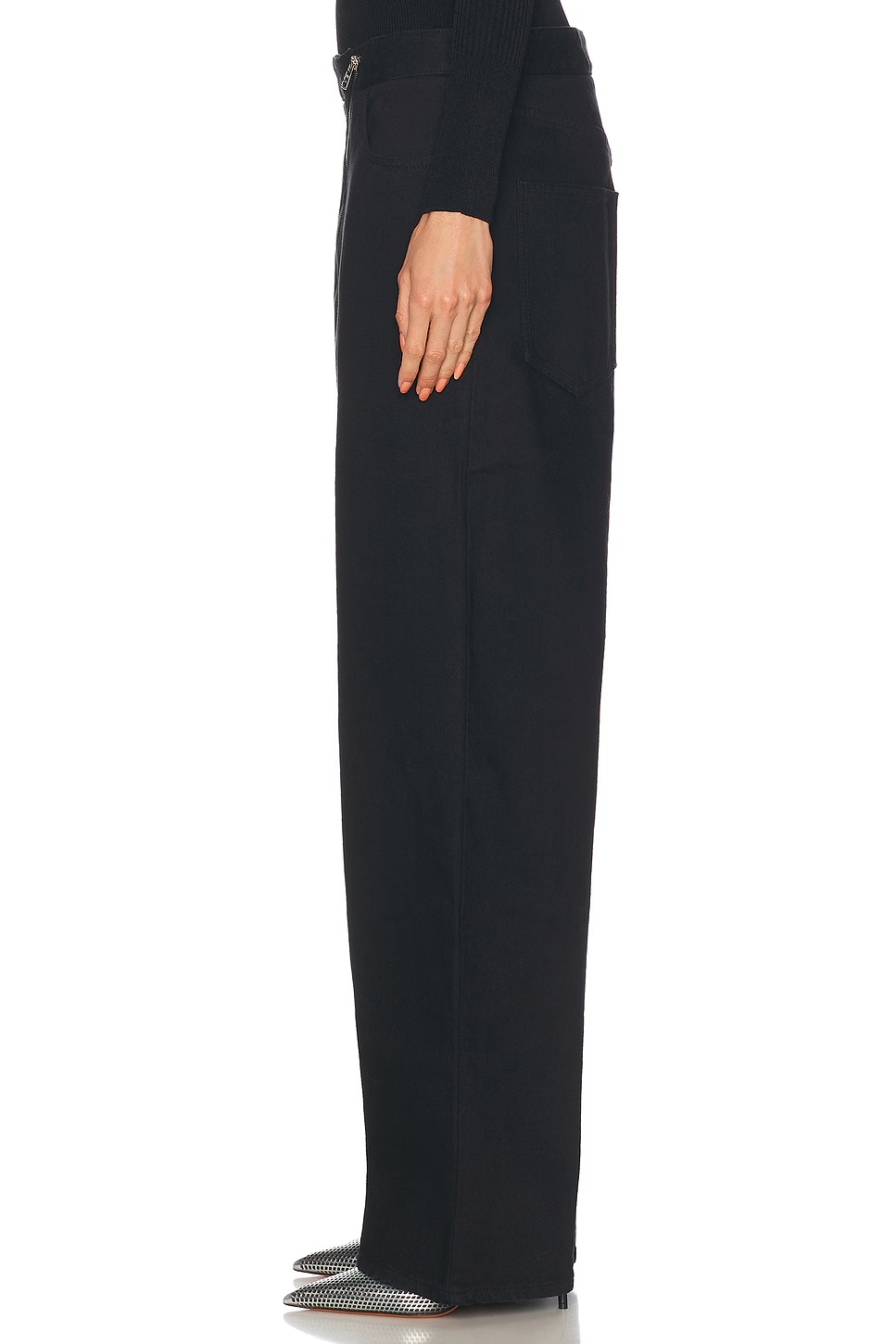 Spiral Wide Leg Jeans Noir
