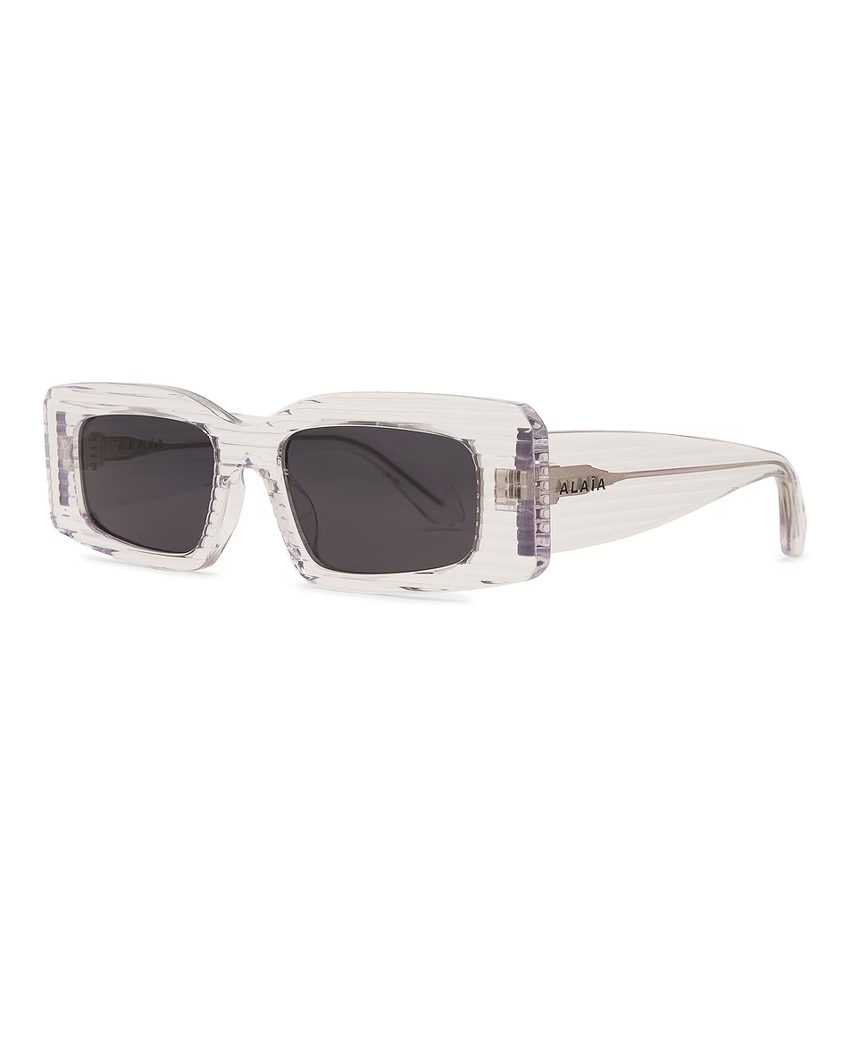 Rectangular Sunglasses Crystal & Grey