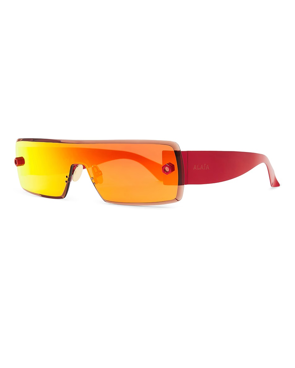 Rectangular Sunglasses Red