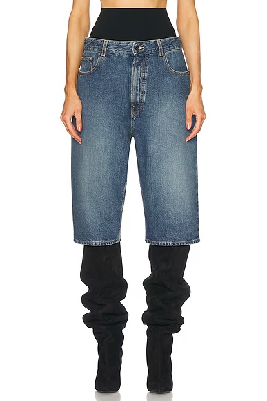 High Waisted Bermuda Short Blue Vintage