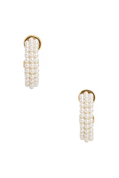 Pearl Hoop Earrings Blanc Nacre