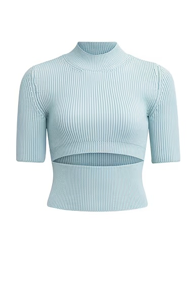 Cut Out Short Sleeve Top Menthe