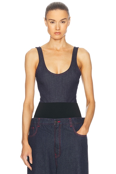 Tank Top Bodysuit Bleu Fonce