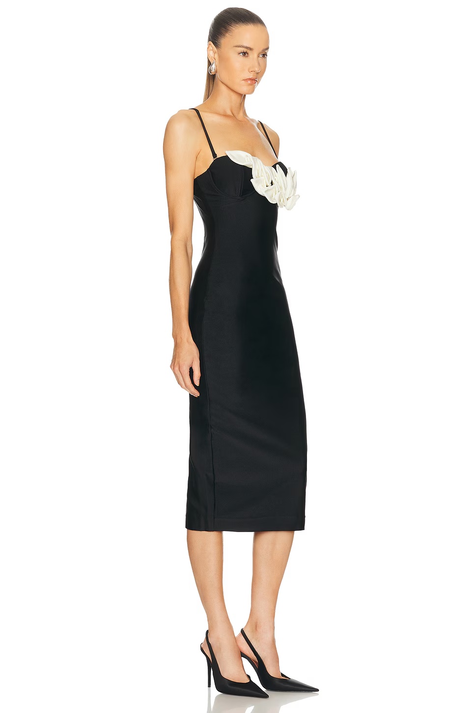 Selene Mesh Midi Dress Black