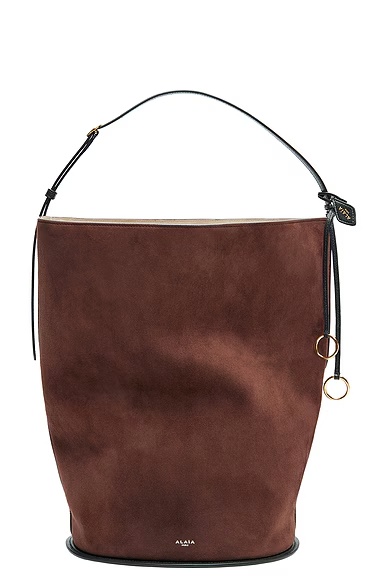 ALAΪA Large Bucket Bag Brun
