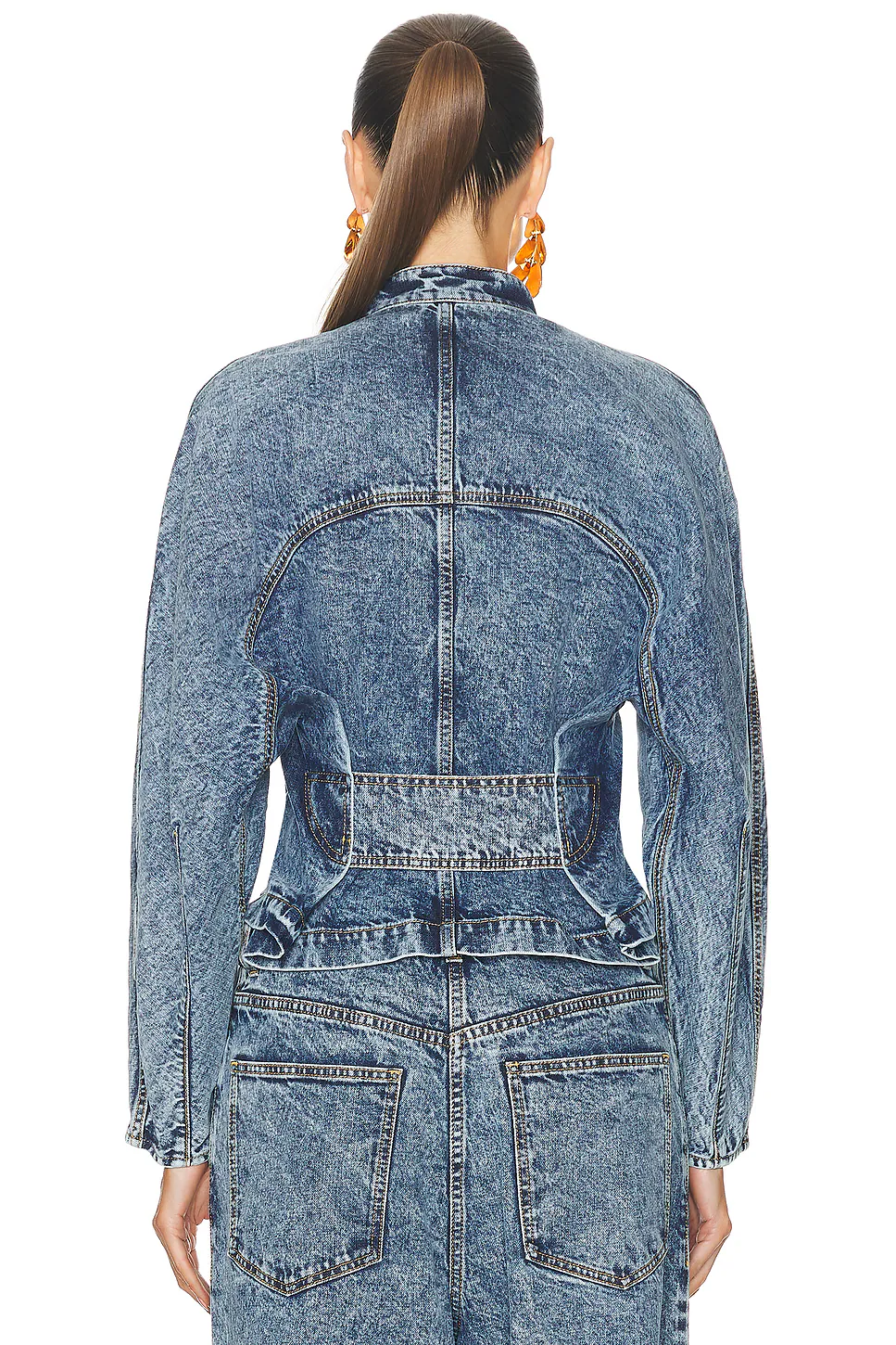 Round Jacket Bleu Neige