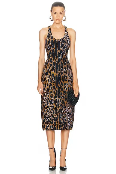 Leopard Tube Dress Noir & Multicolor