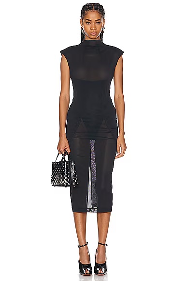 Highneck Dress Noir Alaia
