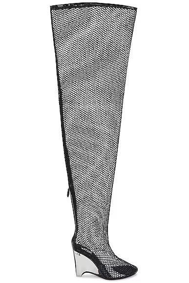 Wedge Over The Knee Boot Noir