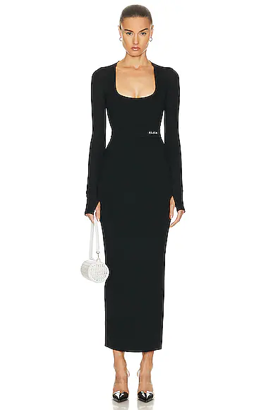 Long Sleeve Dress Noir Alaia