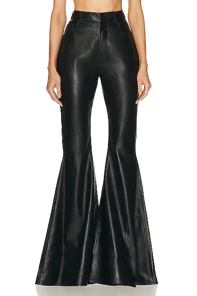 Leather Flare Pant Noir Alaia
