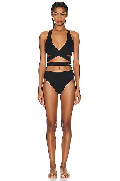 Criss Cross Bikini Set in Noir Alaïa Noir Alaia