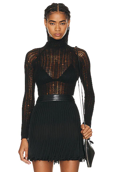 High Neck Top Noir ALA?A