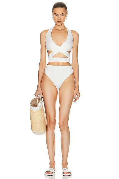 Criss Cross Bikini Set Blanc