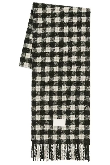 Check Scarf Green & White