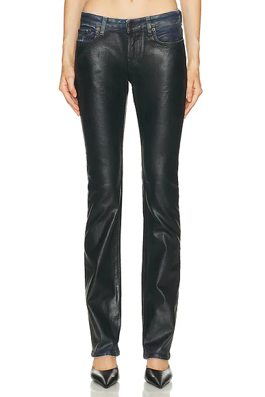 2013 Stretch Charcoal Leather Pant Black