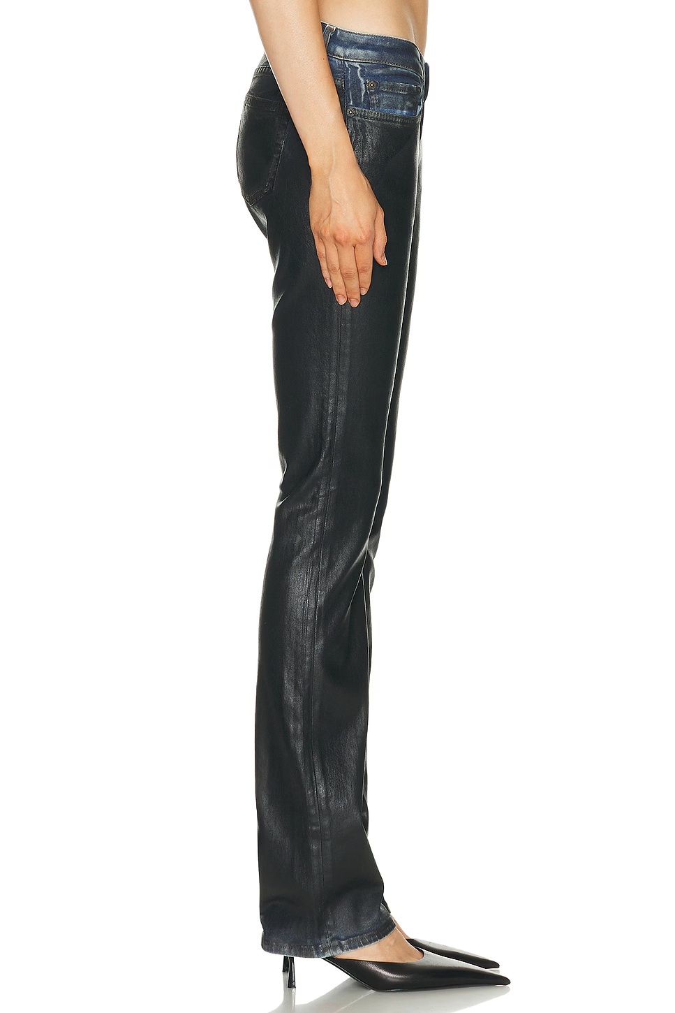 2013 Stretch Charcoal Leather Pant Black
