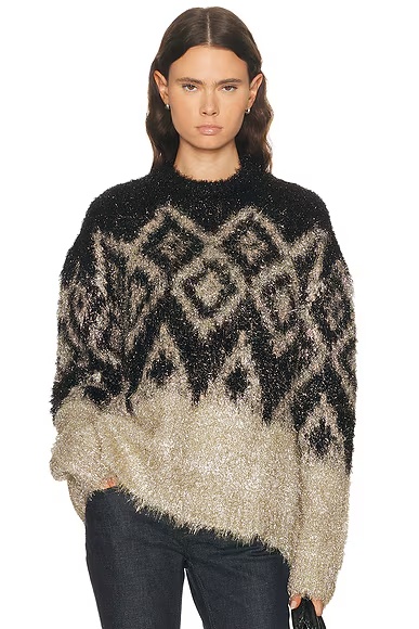 Kinai Tinsel Knit Sweater Black & Gold