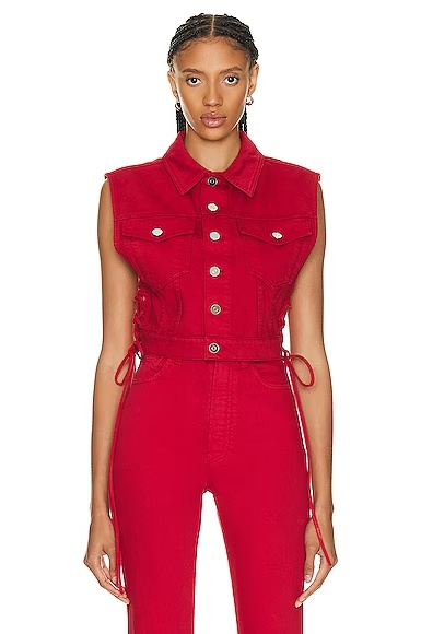 Eyelet Vest Rouge Alaia