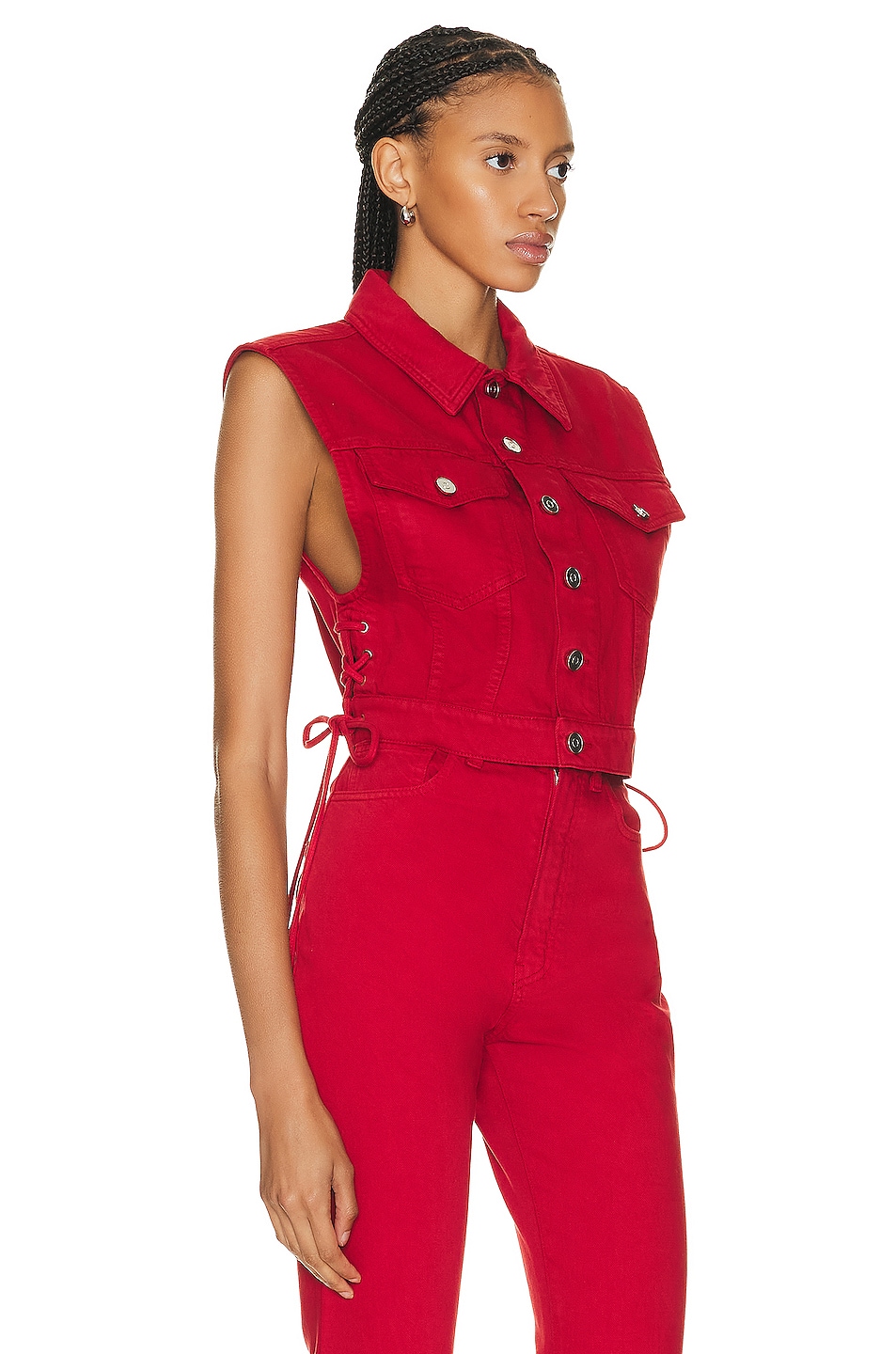 Eyelet Vest Rouge Alaia