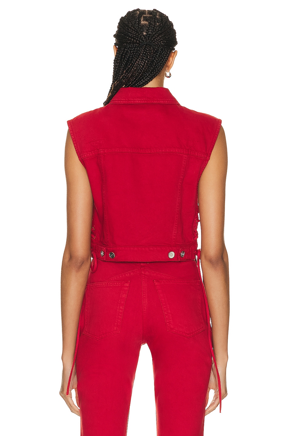 Eyelet Vest Rouge Alaia