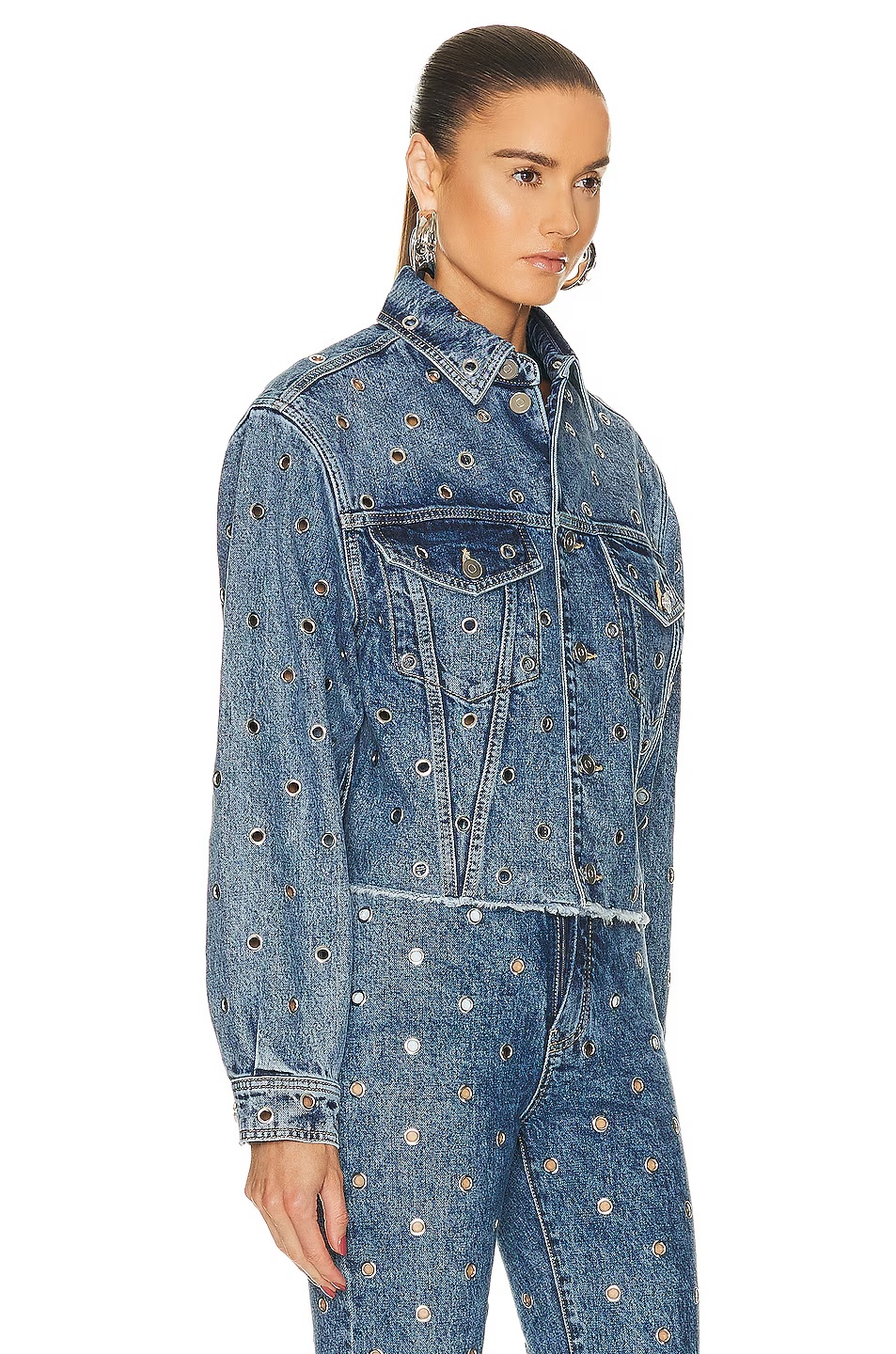Eyelet Jacket Bleu Neige