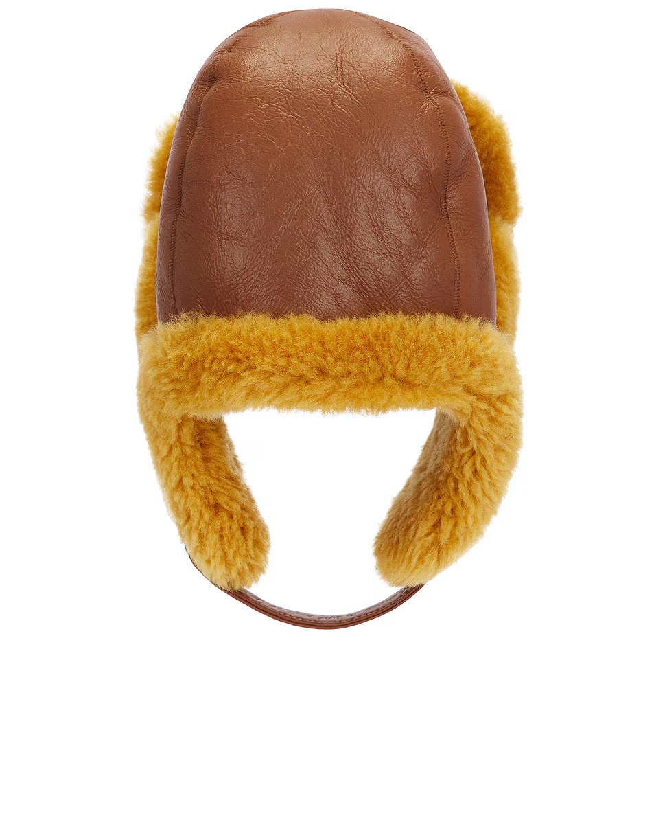 Belmet Shearling Hat Rust Brown