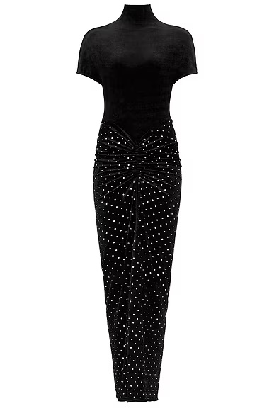 ALAΪA Draped Dress Noir & Cristal