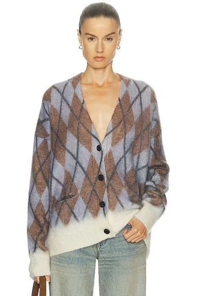 Katcher Mohair Cardigan Grey & Brown