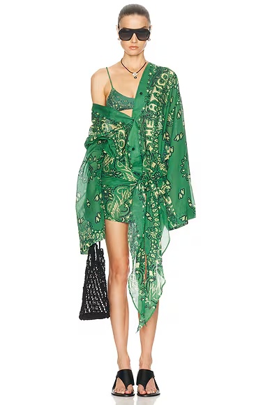 Cotton Wrap Dress Bandana Print
