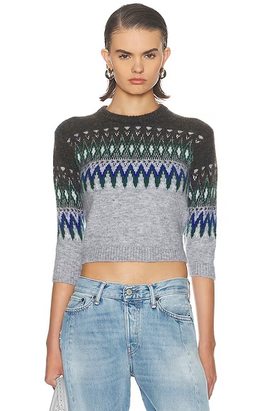 Kordics Nordic Shrunken Sweater Multi Grey