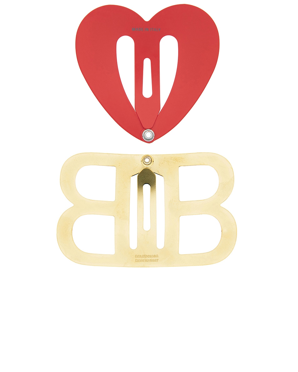 Bazaar Love Bb Clip Set Of 2 Matte Red & Shiny Gold