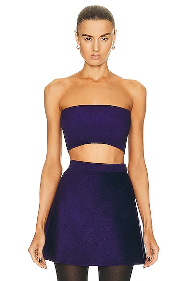 Velvet Bandeau Top Indigo