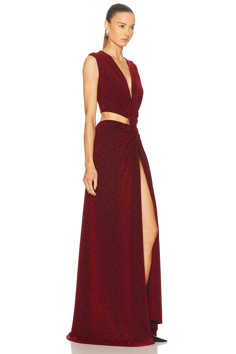 Triple Loop Knit Dress Red Sparkle