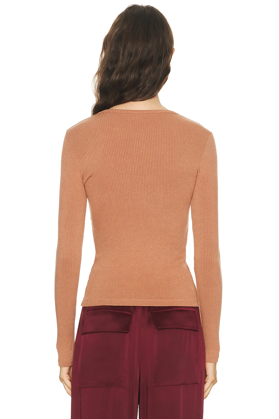 Quincy Long Sleeve Fitted Crewneck Tee Prairie Sand