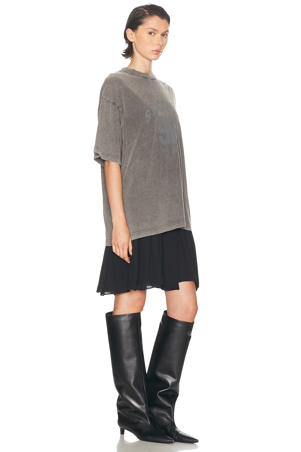 Ennie College Shirt Dress Anthracite & Black